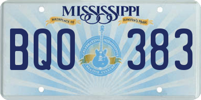 MS license plate BQO383