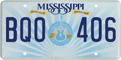 MS license plate BQO406