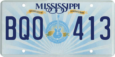 MS license plate BQO413