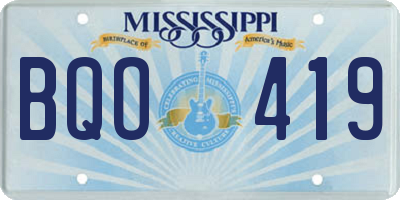 MS license plate BQO419