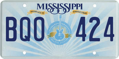 MS license plate BQO424