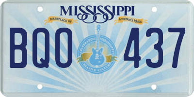 MS license plate BQO437