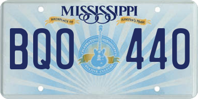MS license plate BQO440