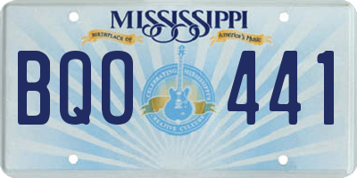 MS license plate BQO441