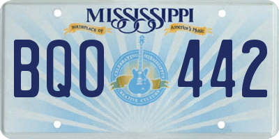 MS license plate BQO442