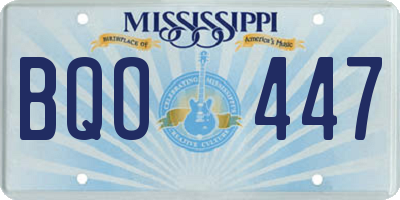 MS license plate BQO447