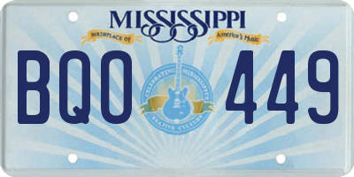MS license plate BQO449