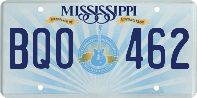MS license plate BQO462