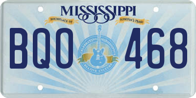 MS license plate BQO468