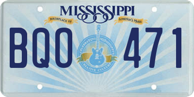 MS license plate BQO471