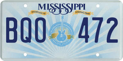 MS license plate BQO472