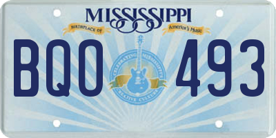 MS license plate BQO493