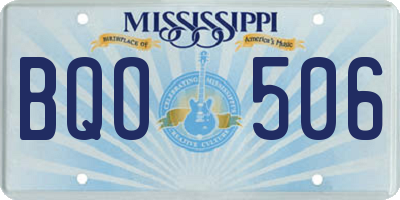 MS license plate BQO506