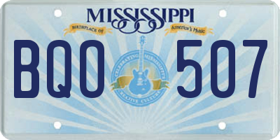 MS license plate BQO507