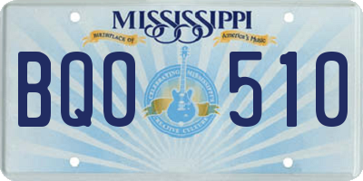 MS license plate BQO510