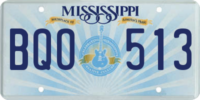 MS license plate BQO513
