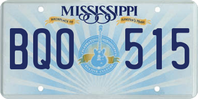 MS license plate BQO515