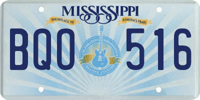 MS license plate BQO516