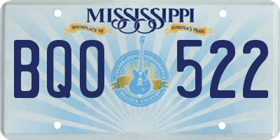 MS license plate BQO522