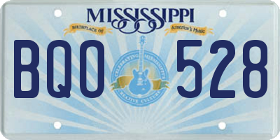 MS license plate BQO528
