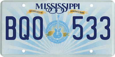 MS license plate BQO533