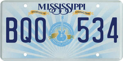 MS license plate BQO534