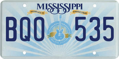 MS license plate BQO535