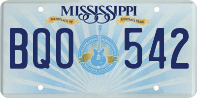 MS license plate BQO542