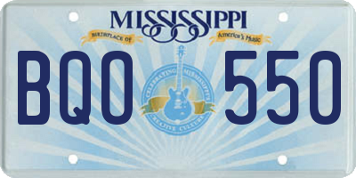 MS license plate BQO550