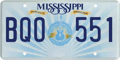 MS license plate BQO551
