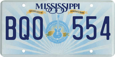 MS license plate BQO554