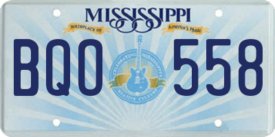 MS license plate BQO558