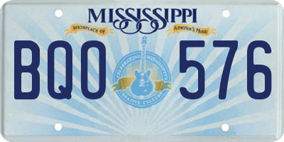 MS license plate BQO576