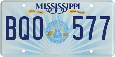 MS license plate BQO577
