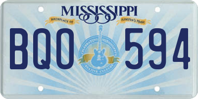 MS license plate BQO594