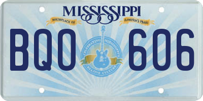 MS license plate BQO606