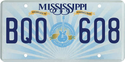 MS license plate BQO608