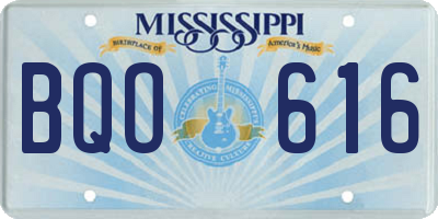 MS license plate BQO616