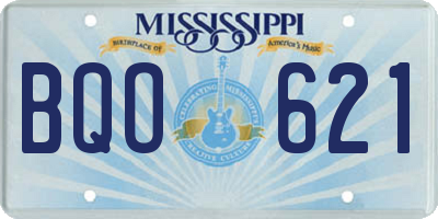 MS license plate BQO621