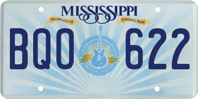 MS license plate BQO622