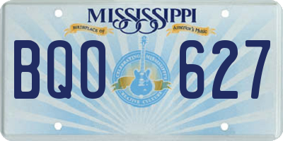 MS license plate BQO627