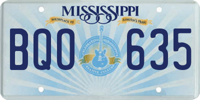 MS license plate BQO635