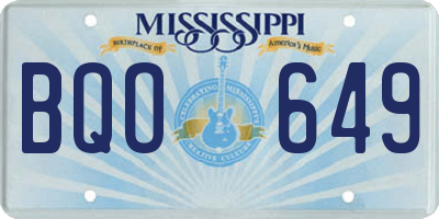 MS license plate BQO649