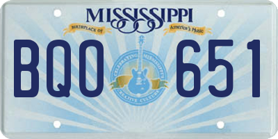 MS license plate BQO651