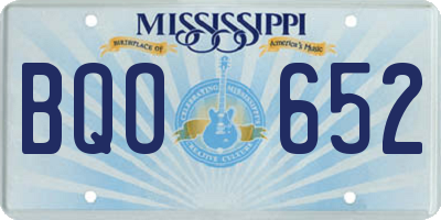 MS license plate BQO652