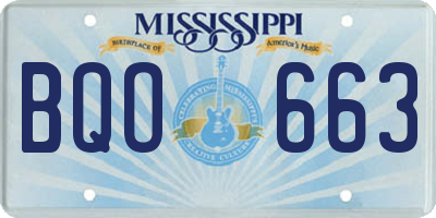 MS license plate BQO663