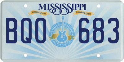 MS license plate BQO683