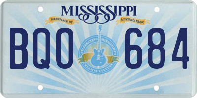 MS license plate BQO684