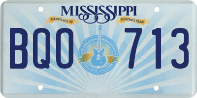 MS license plate BQO713
