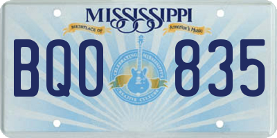 MS license plate BQO835